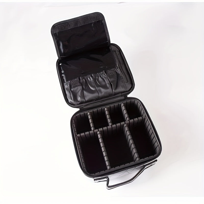 Adjustable Compartments Travel Makeup Train Case for Women