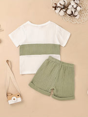 Colorful T-shirt & Shorts Set for Toddler Boys