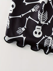 Skull Print Cami Top & Shorts Pajama Set Plus Size 2pcs Set