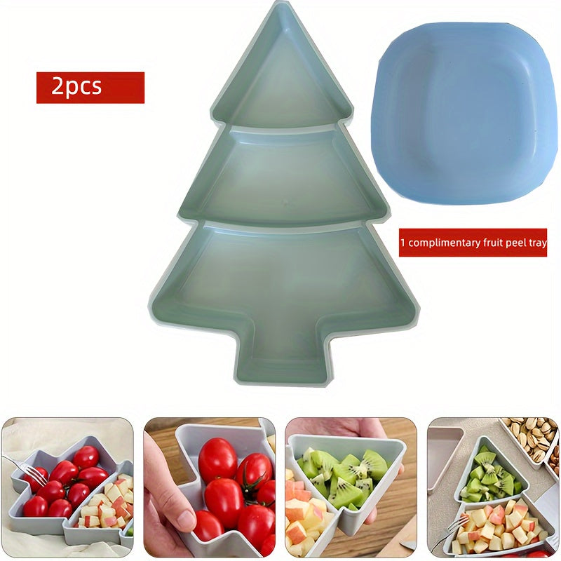 Christmas Tree Shape Serving Plate Fruit Plate Nut Snack Tray for Holiday Party