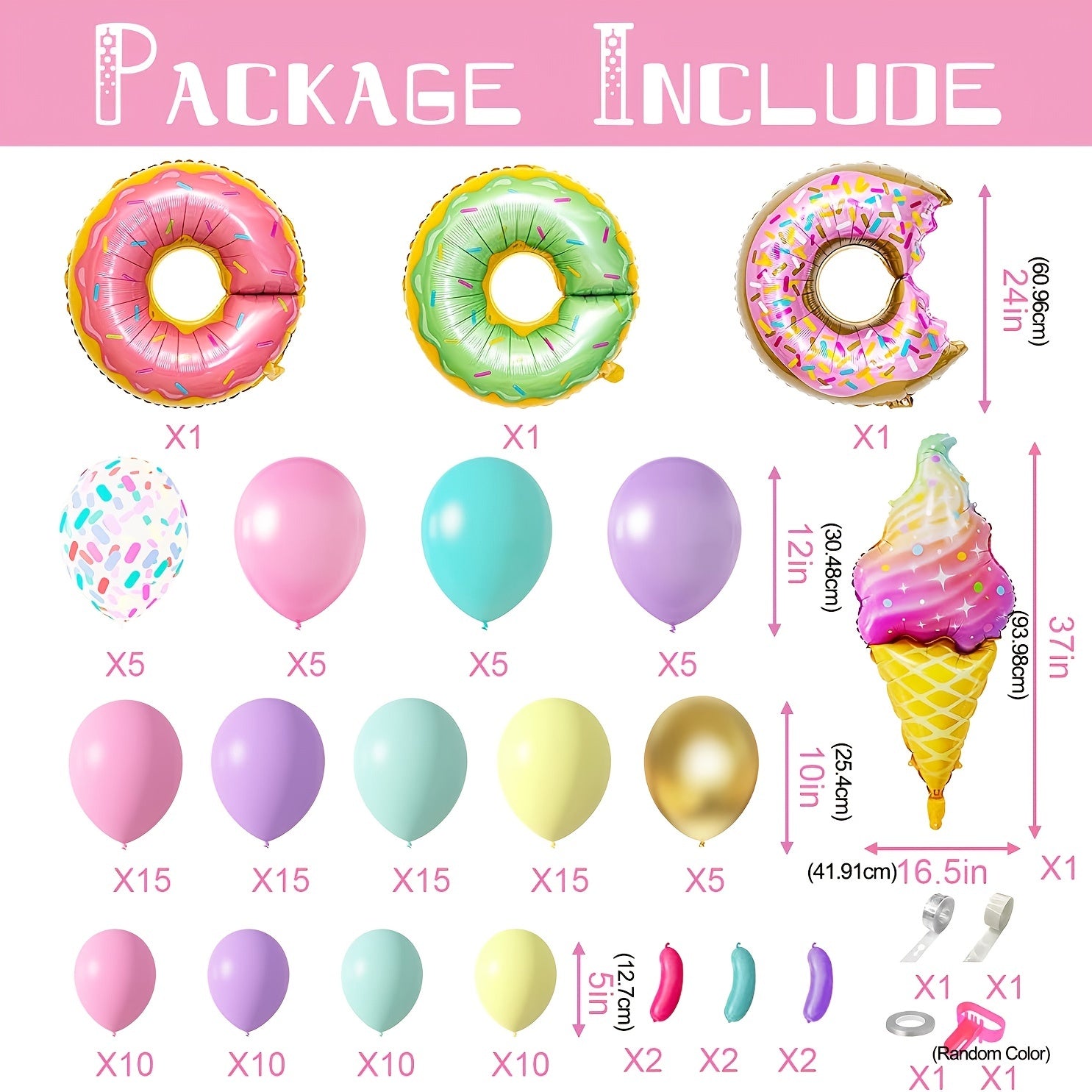 139pcs Donut Balloon Garland Arch Set Wedding Birthday Party Decoration