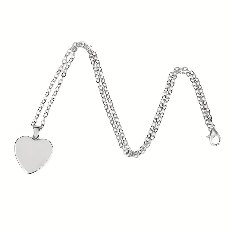 Winter Snowman Christmas Heart Pendant Necklace