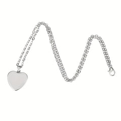 Winter Snowman Christmas Heart Pendant Necklace