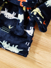 Kids' Animal Flannel Bathrobe Home Wear Plush Clothes