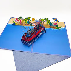3D Pop Up Card Fishing Greeting Card Thank You Father's Valentines Birthday