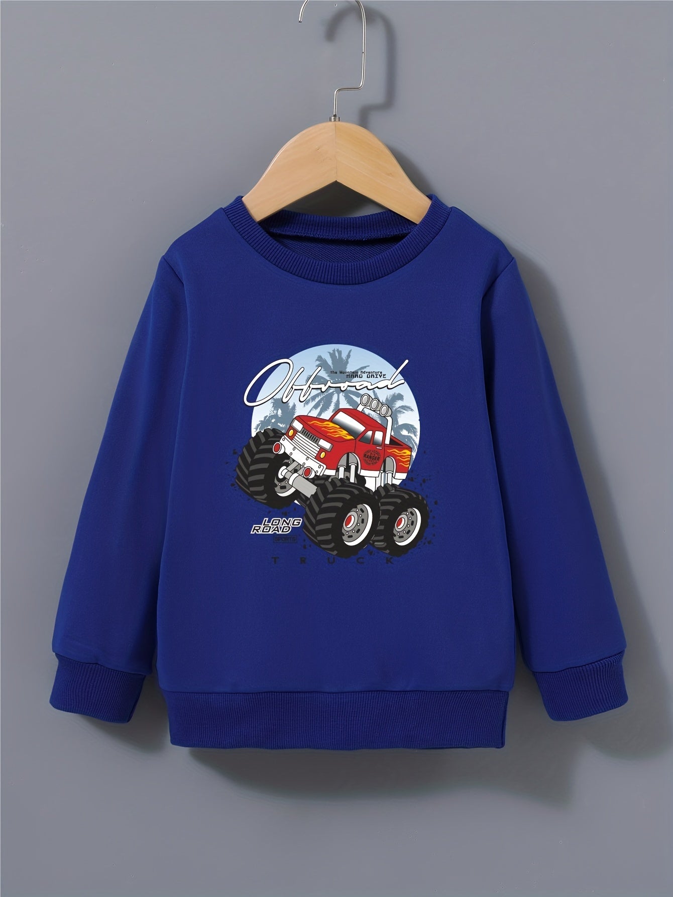 Kid's Cartoon Truck Sweatshirt Long Sleeve Top