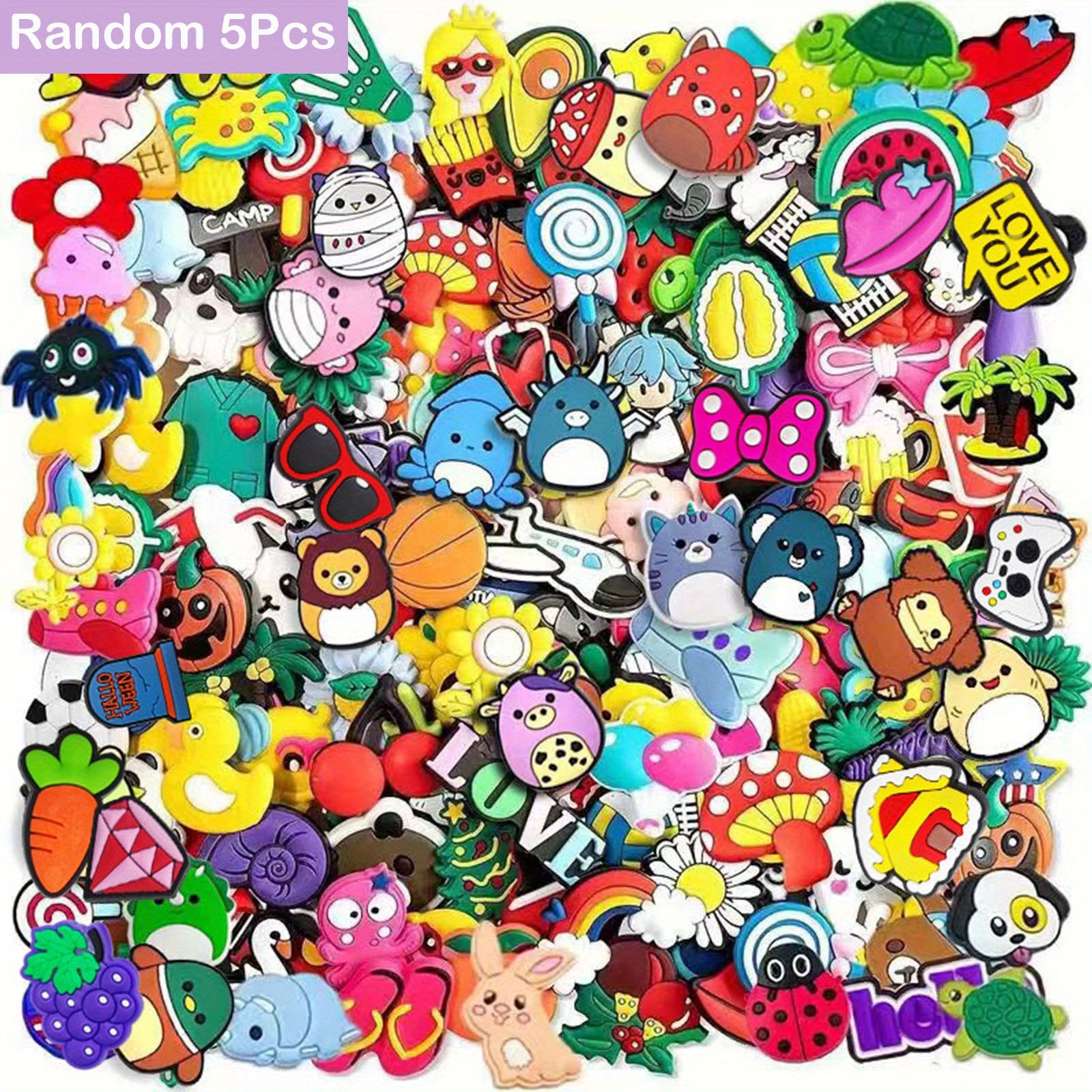 Random Style Shoe Charms DIY Shoe Decoration Different Shaped PVC Shoes Pins