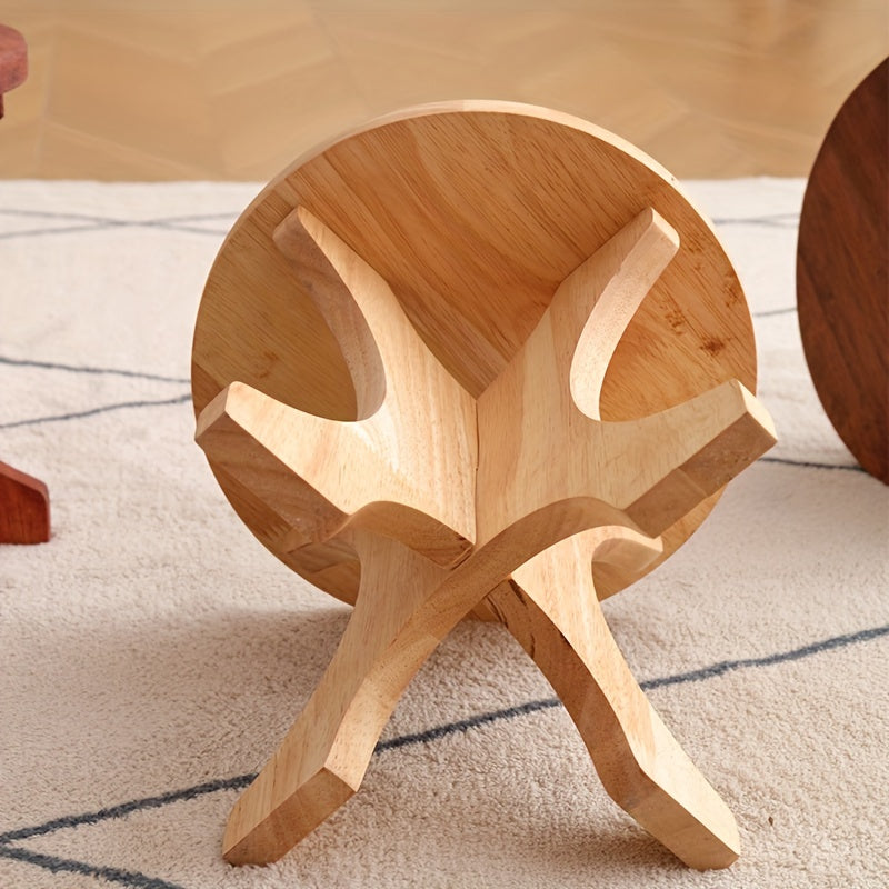 Wooden Stool Shoe Changing Stool Solid Wood Small Stool Round Stool