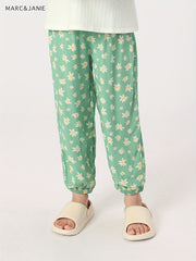 Girls Bee Graphic Print Baggy Elastic Cuff Pants Kids Summer Breathable Pants