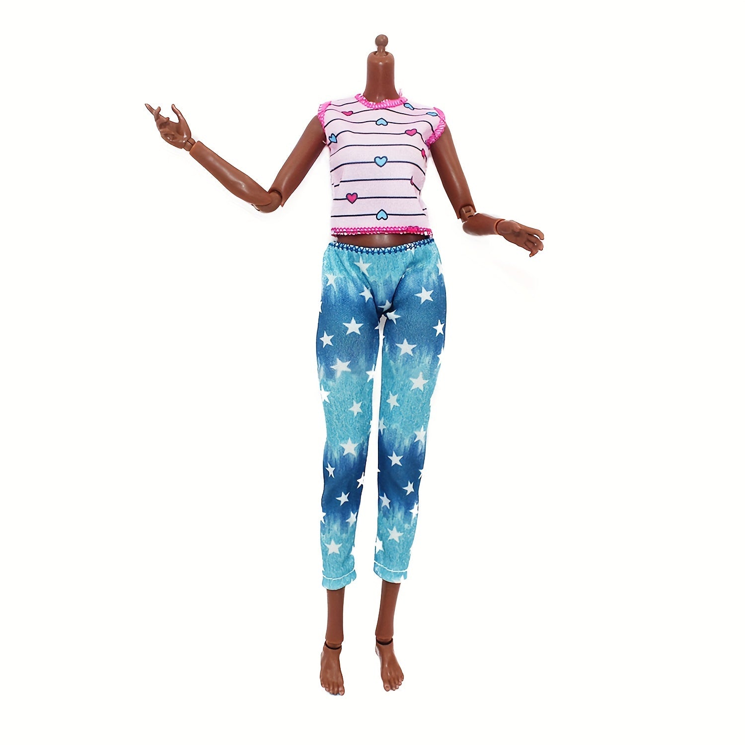2pcs Doll T Shirt & Jeans Set For 11.6in Doll Cosplay