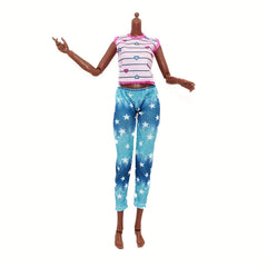 2pcs Doll T Shirt & Jeans Set For 11.6in Doll Cosplay