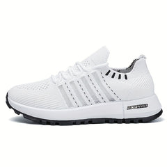 Women's Breathable Knit Platform Sneakers Casual Lace Up Outdoor Shoes