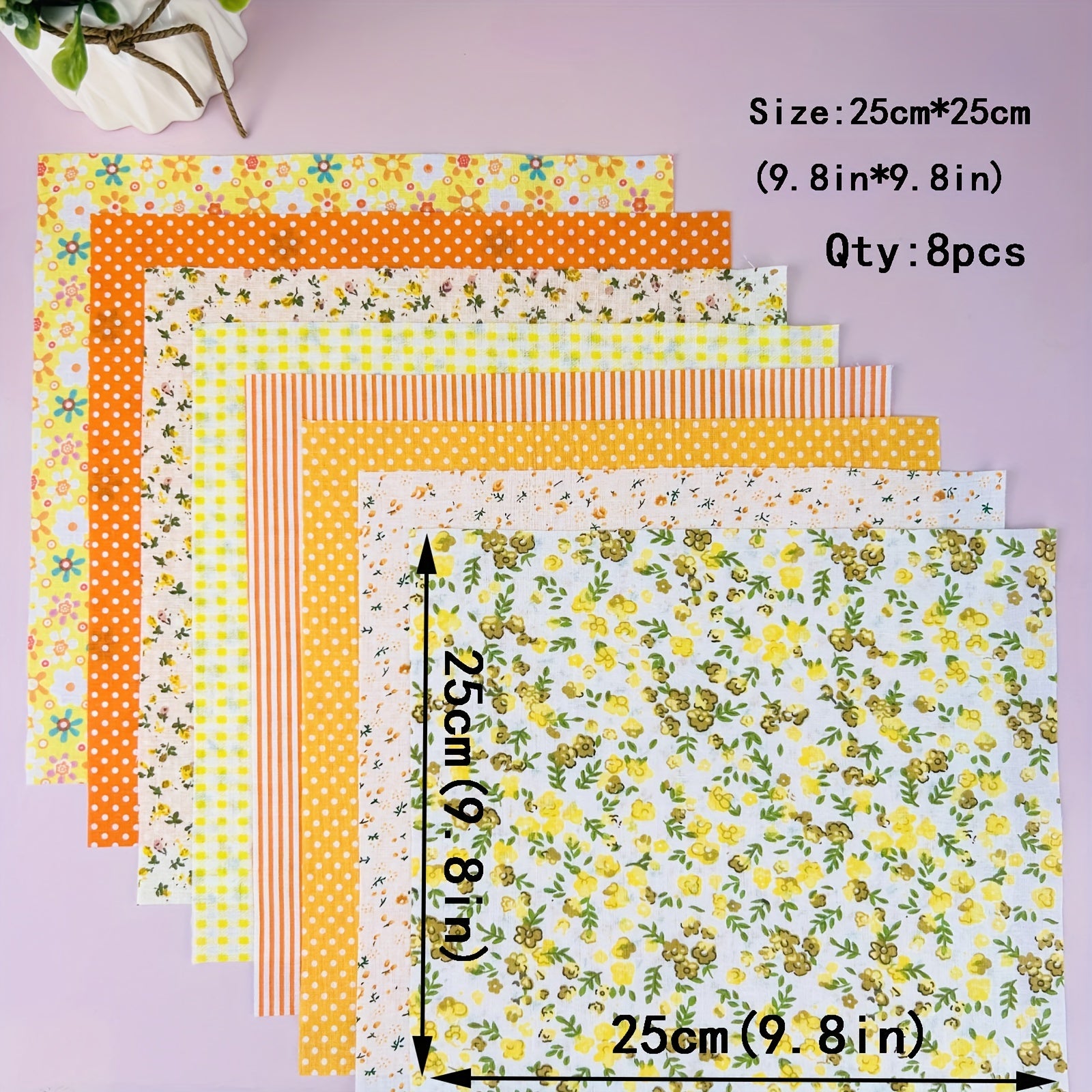8pcs 24 89 24 Printed Cotton Quilted Fabric for DIY Handicraft
