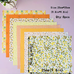 8pcs 24 89 24 Printed Cotton Quilted Fabric for DIY Handicraft
