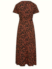 Allover Print Short Sleeve Dress