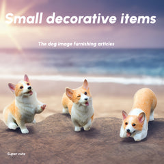 Mini Corgi Car Ornament Model Cake Decoration Bonsai Doll Puppy