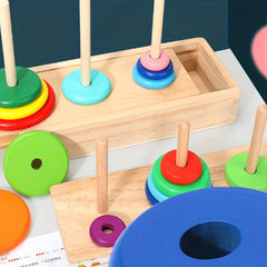 Children's Puzzle Box Tower Rainbow Folding Toy