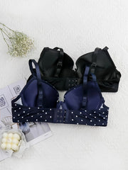 2 Pack Plus Size Casual Bras Set Women's Plus Bow Knot Underwire