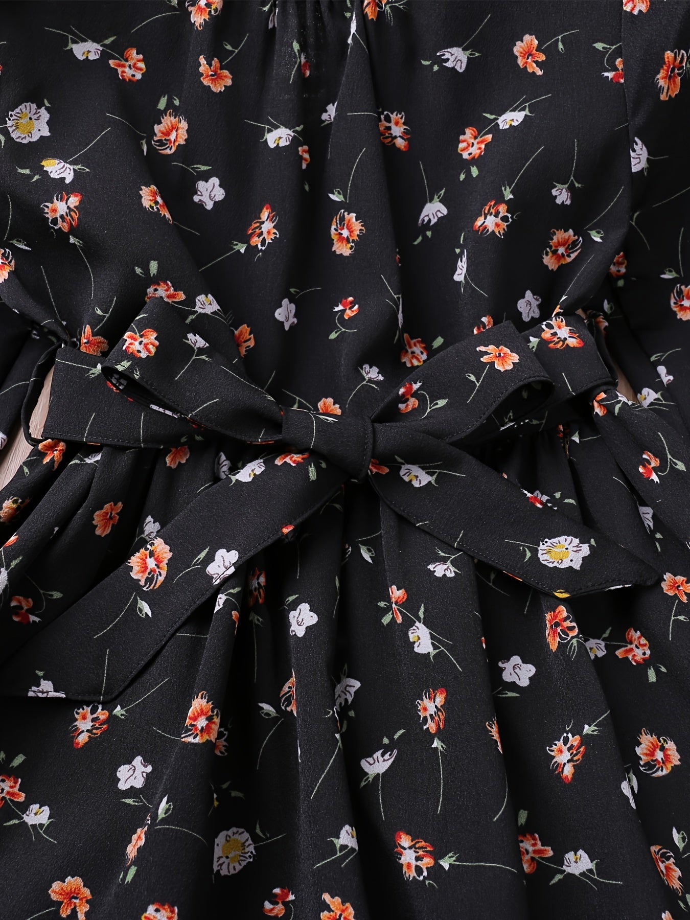 Floral Print Long Sleeve Dress for Girls
