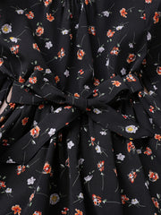 Floral Print Long Sleeve Dress for Girls