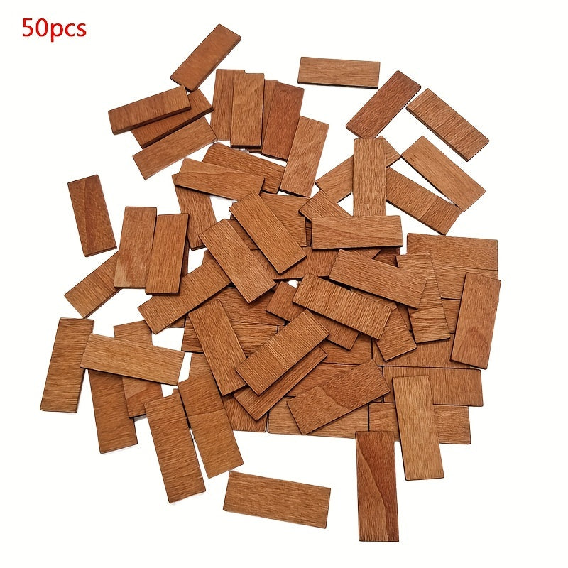 50 Pcs Wooden Flooring Tiles 1:12 Scale Model Accessory for Dollhouse Decoration
