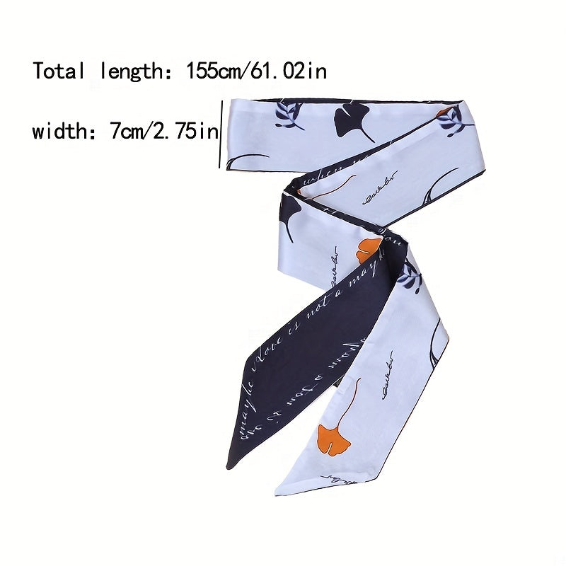 Ginkgo Leaf Balloon Print Neckerchief Casual Skinny Scarf