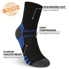 3 Pairs Compression Crew Socks 15-20 mmHg Support Recovery