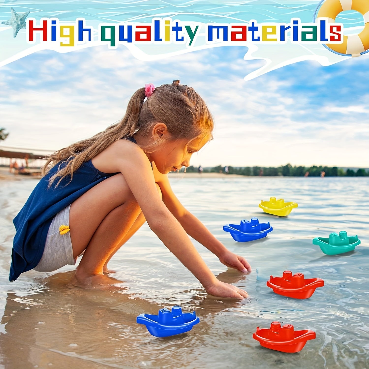 Colorful Stacking Boat Bath Toy for Kids Water Play Learning Durable Material