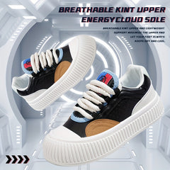 Women's Round Toe Platform Board Shoes Lightweight Block Sports Sneakers