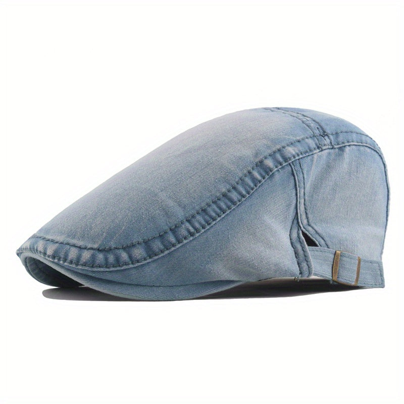Men's Denim Newsboy Cap Casual Cabbie Beret