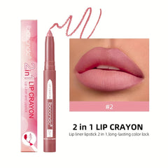 Dual Use Lipliner Waterproof Velvet Matte Lipstick