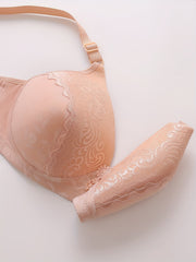 Floral Appliques Lace Push Up Stretch Bra