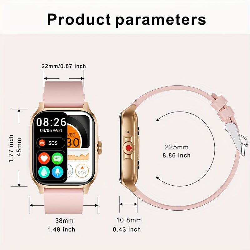 Sports Style Smartwatch with 1.85 Touch Screen & Fitness Tracker