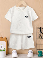 Boys Dinosaur Block Outfit Shorts & Round Neck T shirt Casual Kids Summer