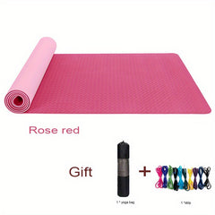 Solid TPE Yoga Mat Non-slip Fitness Mat for Exercise Skipping Yoga Pilates