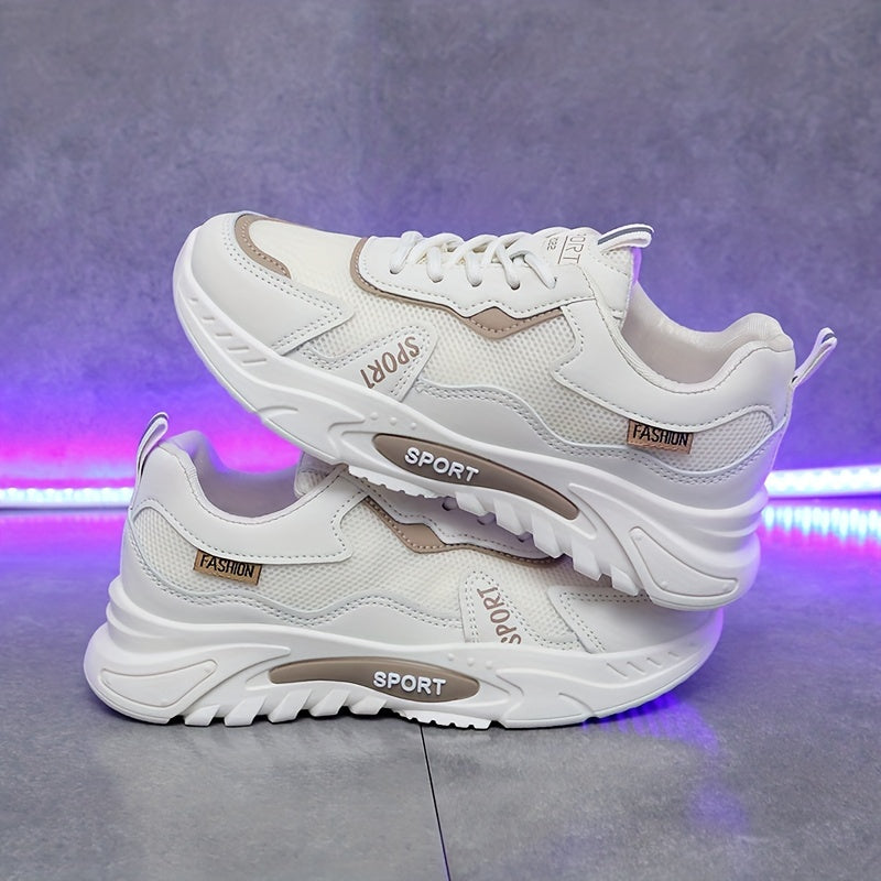 Women's Breathable Mesh Sneakers Lace Up Outdoor Shoes Comfortable Platform