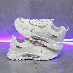 Women's Breathable Mesh Sneakers Lace Up Outdoor Shoes Comfortable Platform