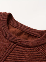 Ribbed Knit Sweater Long Sleeve Crew Neck Pullover for Fall Winter Spring
