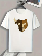 Ox & Bear Pattern Print Men's Sports T-shirt