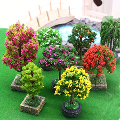 Miniature Dollhouse Garden Flower Trees Landscape Set