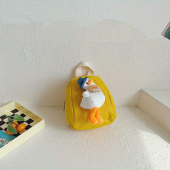 Kids Duck Mini Backpack - Casual Canvas Backpack for Boys and Girls