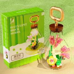 Light Bulb Succulent Flower Plant Building Blocks