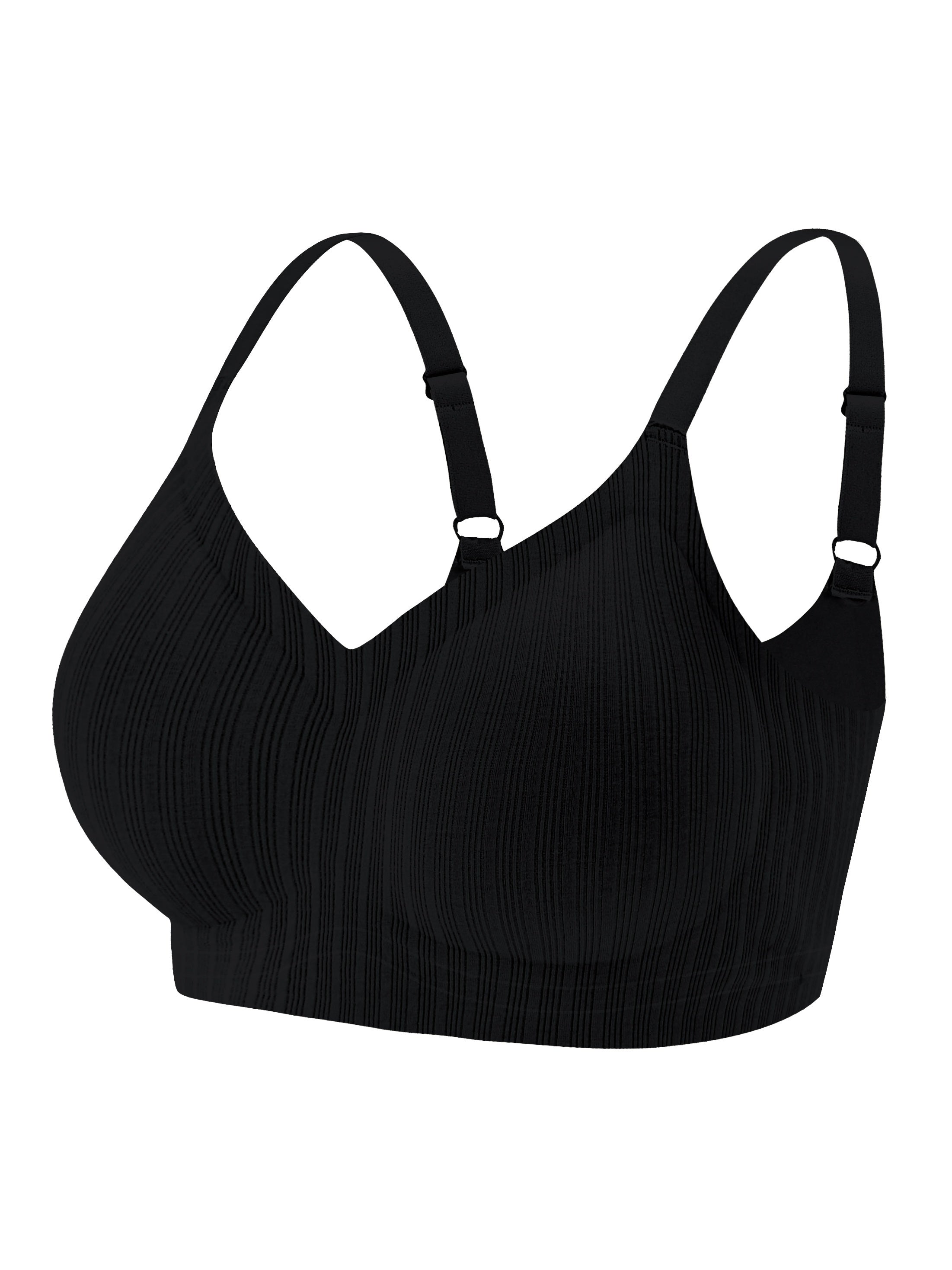 Push Up Striped Side Bra Soft and Comfortable Solid Lingerie