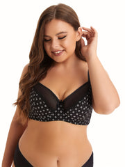 Bra Women's Ditsy Floral Print Mesh Medium Stretch Bra