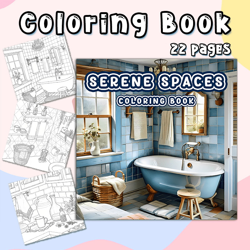 Cozy Corner Adult Coloring Book, 22 Pages, 20x20 cm, Birthday, Halloween, Xmas