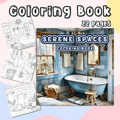 Cozy Corner Adult Coloring Book, 22 Pages, 20x20 cm, Birthday, Halloween, Xmas
