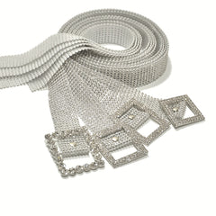 Rhinestone Inlaid Y2K Belts Sparkly Belt Stylish Wide Belt Dress Girdle
