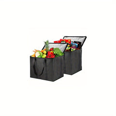 Insulated Reusable Grocery Bag with Zipper Top Insulation