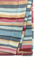 Casual Pants Women's Plus Stripe Wide Leg Trousers