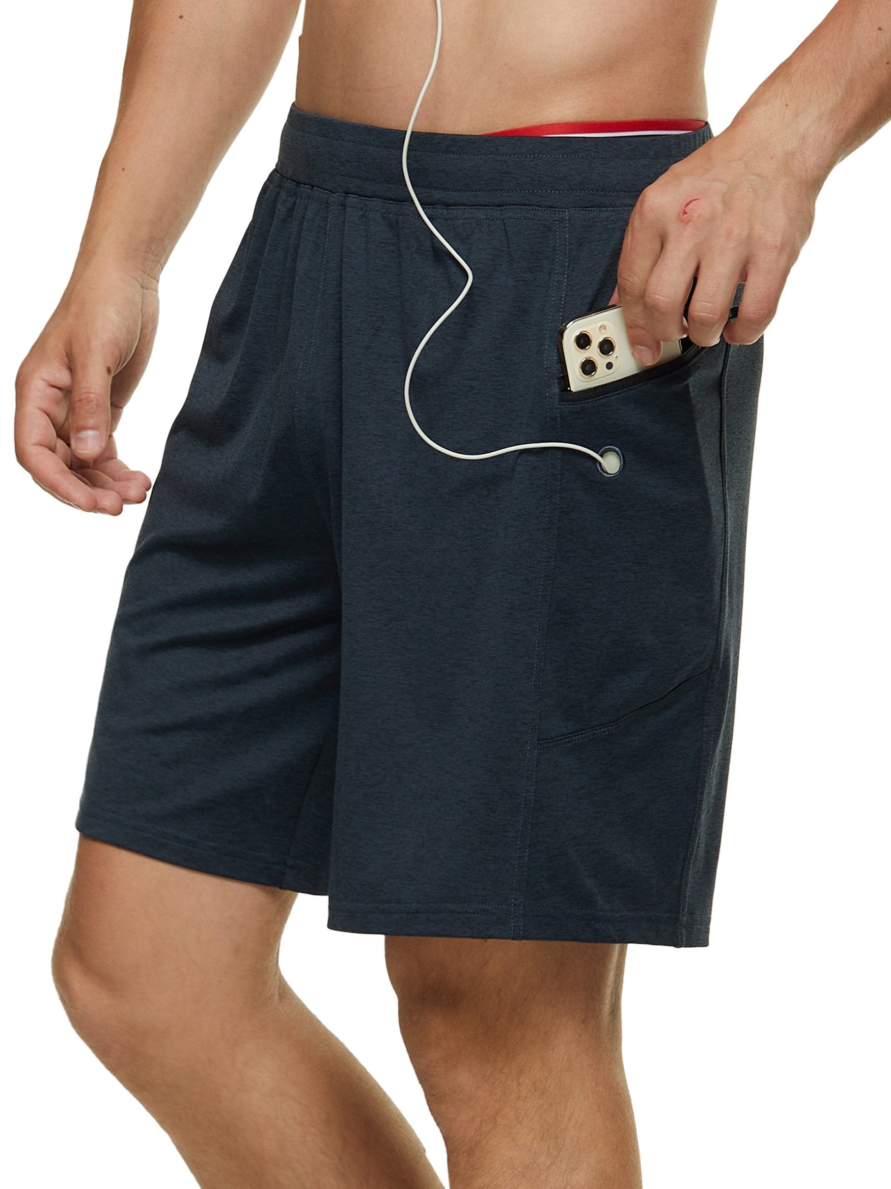 Men's Breathable Shorts with Pockets Drawstring Waist Loose Fit